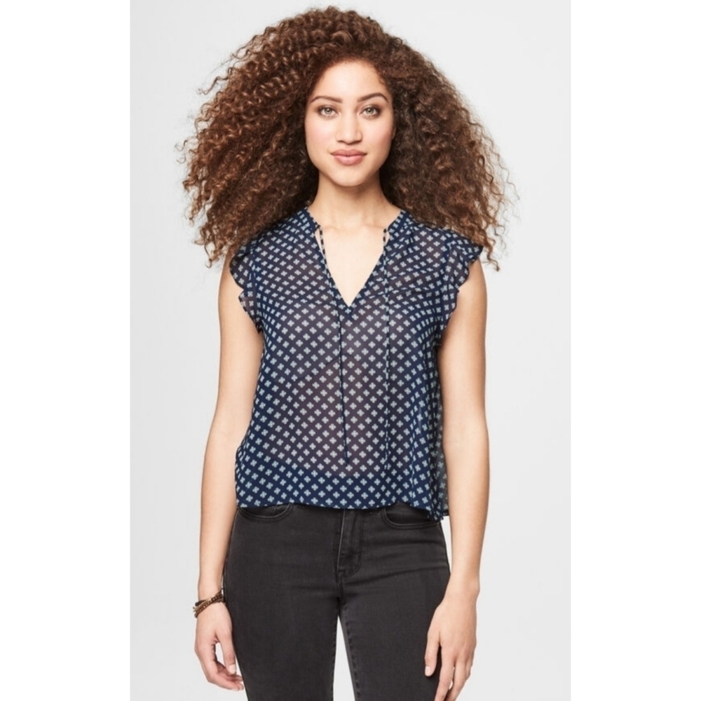 Aeropostale Semi Sheer Cropped Pullover Blouse